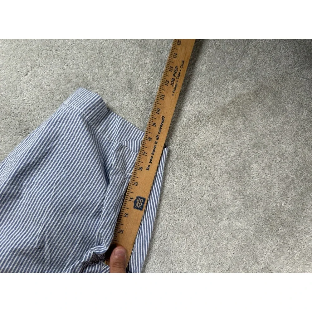 Polo Ralph Lauren Chino Shorts Mens 35 Blue Seersucker Blend Stretch Classic Fit